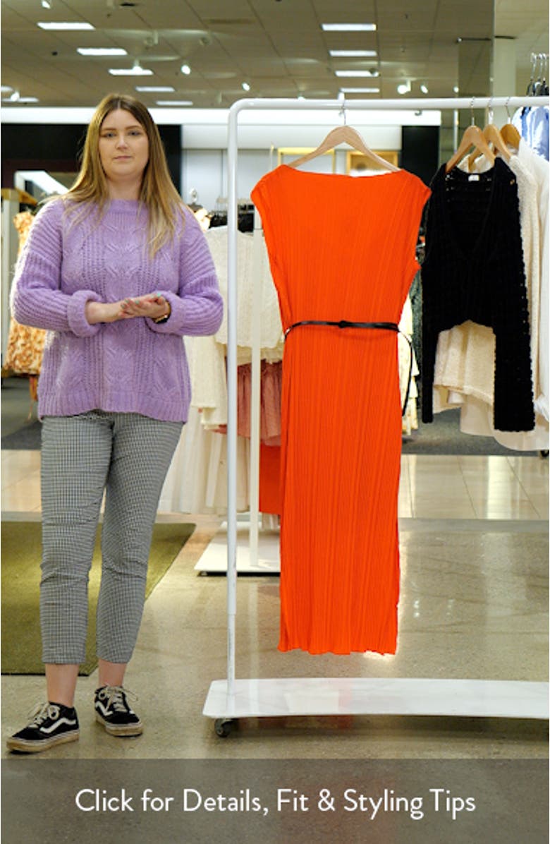 Twist Pleat Belted Midi Dress, sales video thumbnail