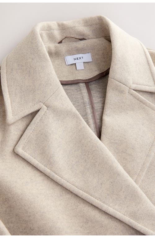 Next Double Breasted Coat In Brown