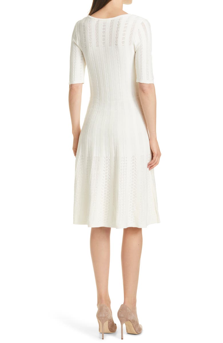 BOSS C Feli Pointelle Fit & Flare Sweater Dress, Alternate, color,