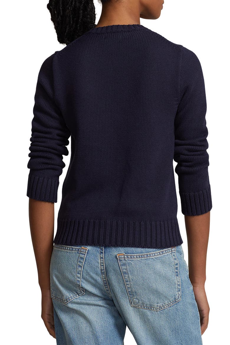 Flag Crewneck Sweater, Alternate, color, NAVY
