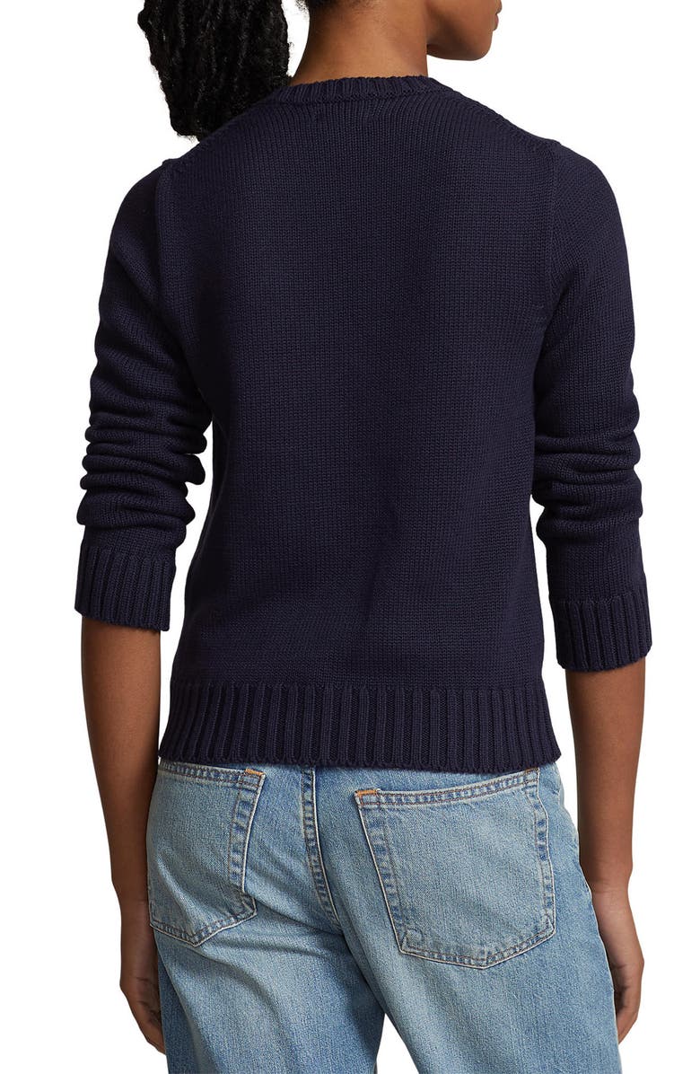 Polo Ralph Lauren Flag Crewneck Sweater, Alternate, color, Navy