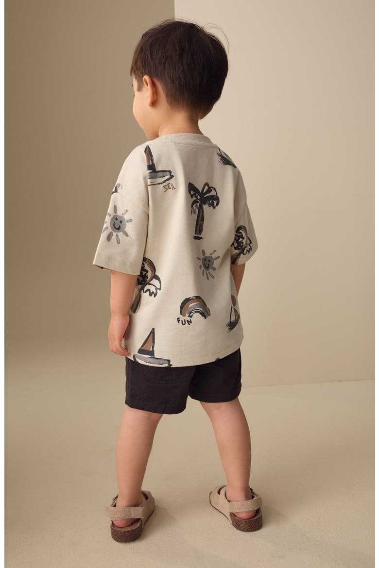 Kids' Beach Print Cotton T-Shirt, Alternate, color, NEUTRAL