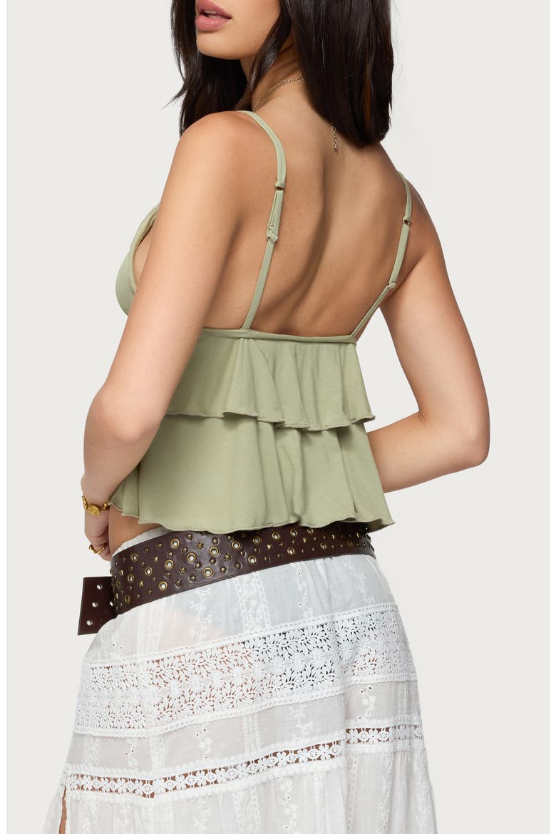 Kailan Ruffle Babydoll Camisole, Alternate, color, SAGE
