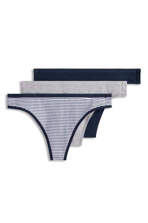 Womens Organic Cotton Stretch Thong - 3 Pack