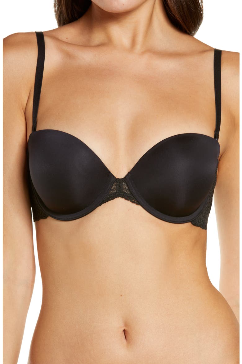 Modern Lace Convertible Strapless Underwire Bra, Alternate, color, BLACK