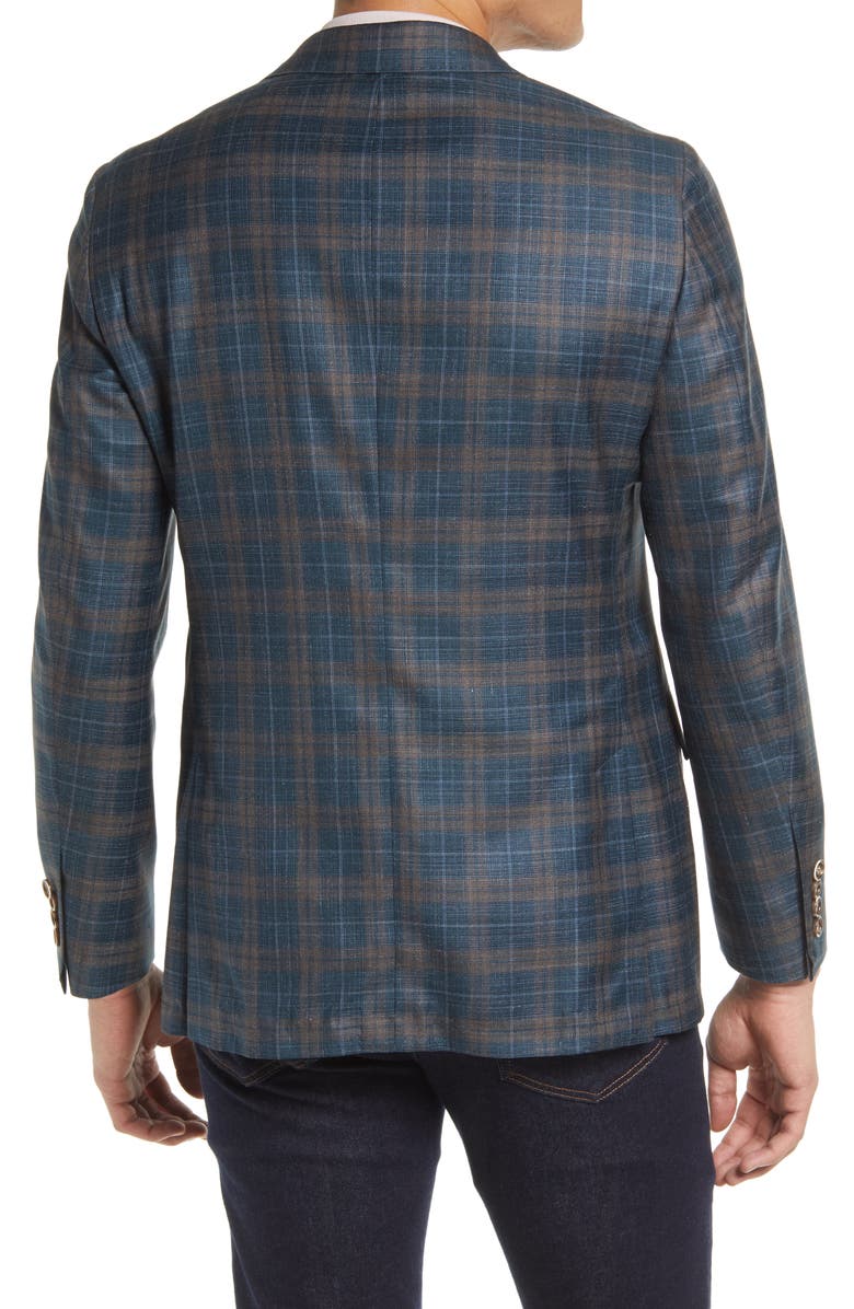 Hickey Freeman Plaid Wool Blend Sport Coat, Alternate, color,