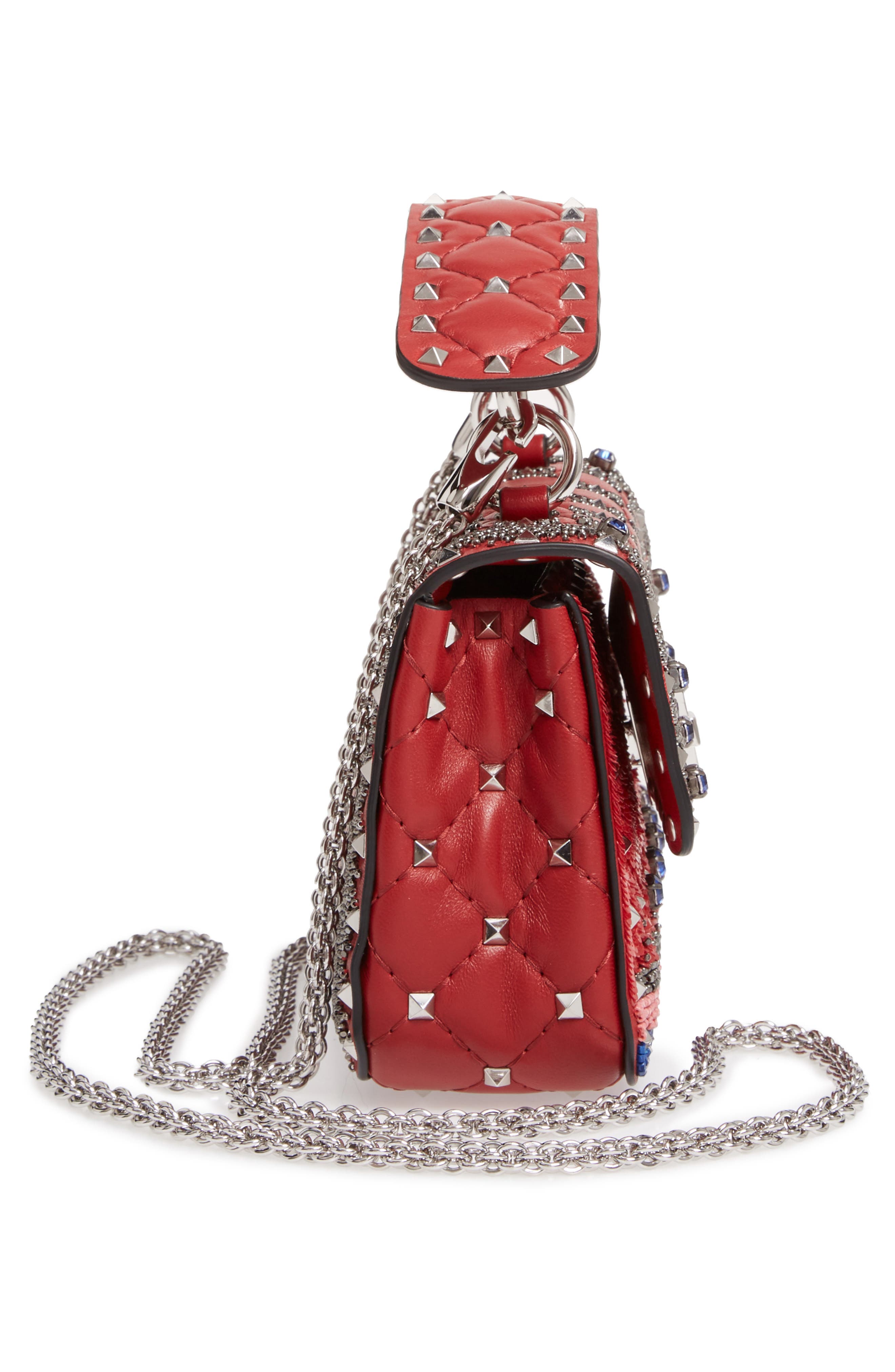 Valentino Garavani Small Spike It Leather Shoulder Bag, Alternate, color, 