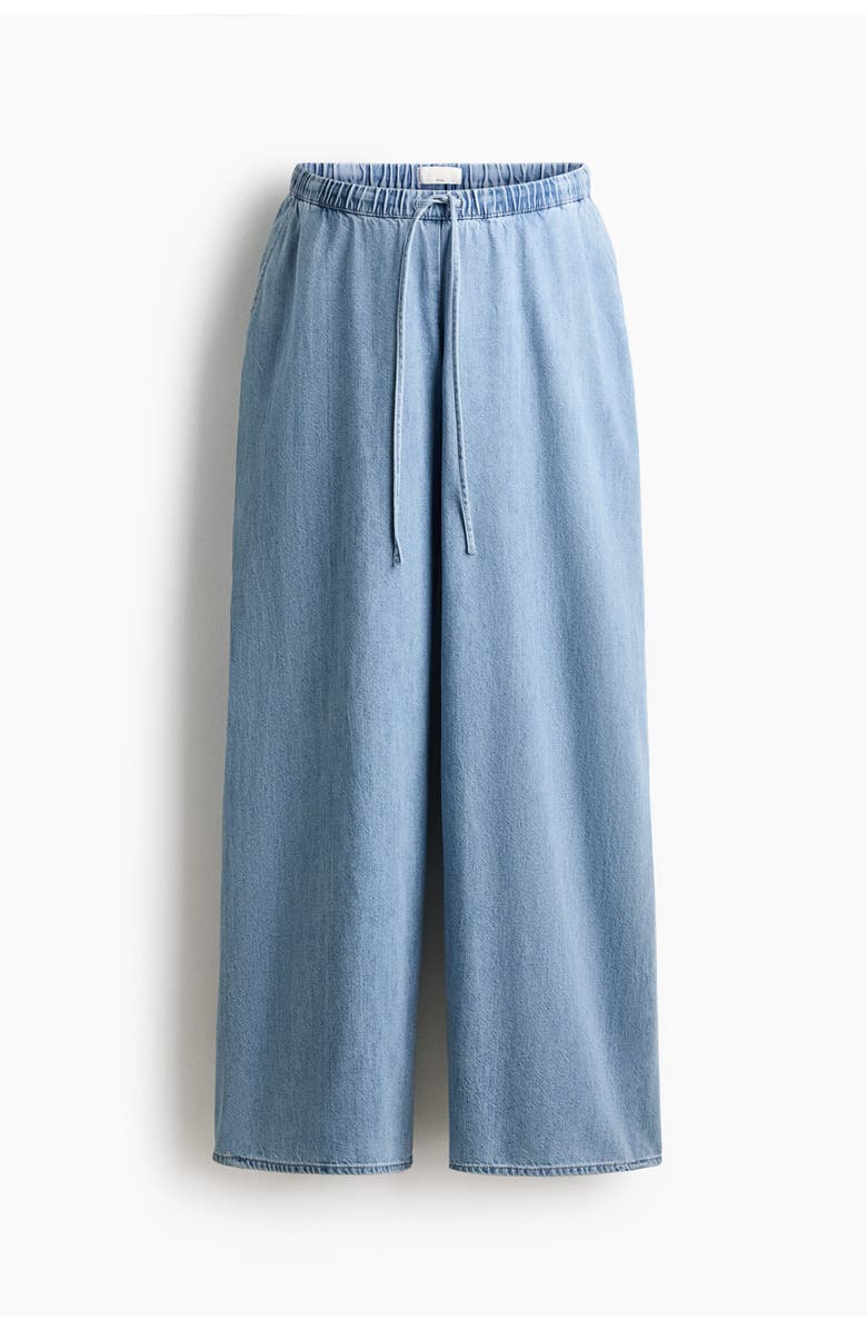 H&M Mama Denim Drawstring Trousers, Main, color, Light Denim Blue