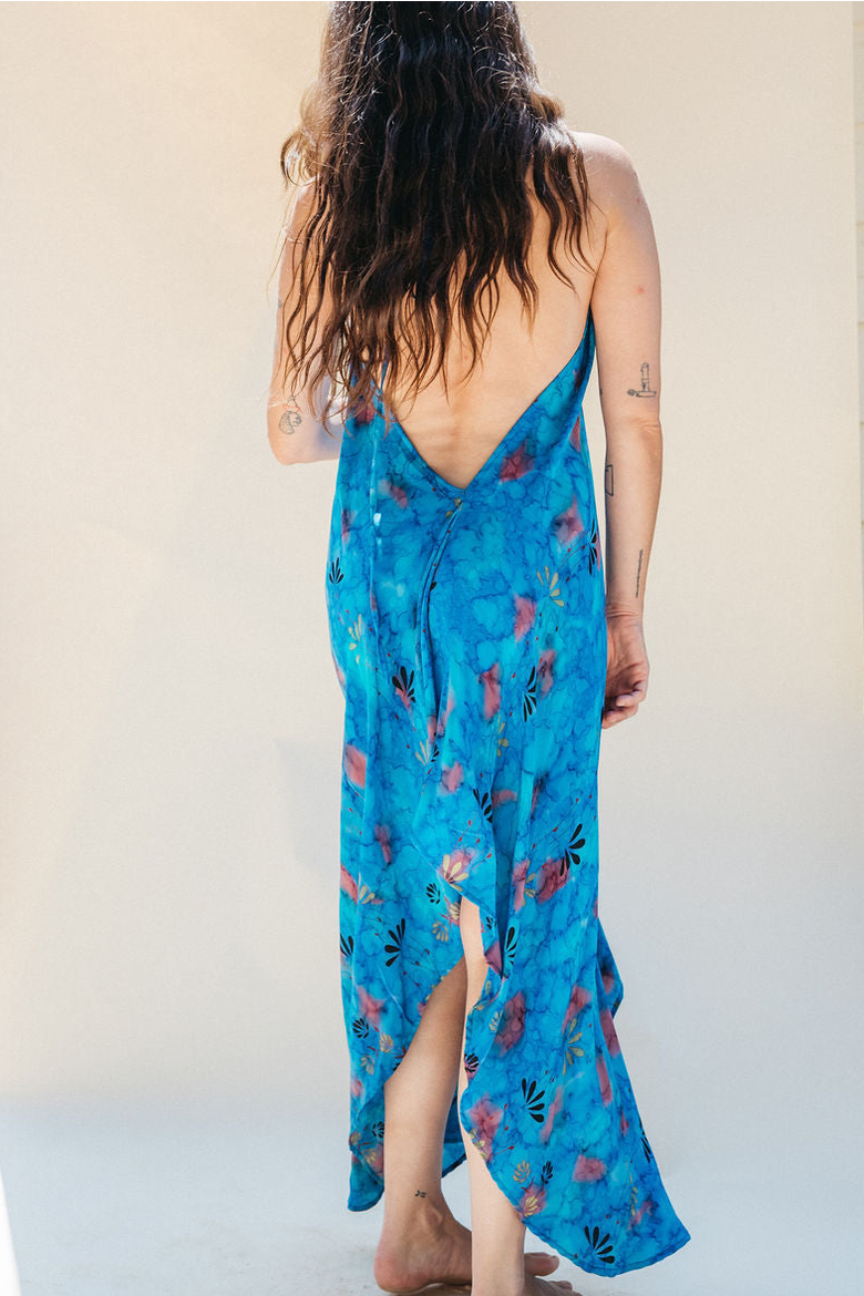 Classic Silk Dress Sage, Alternate, color, Blue
