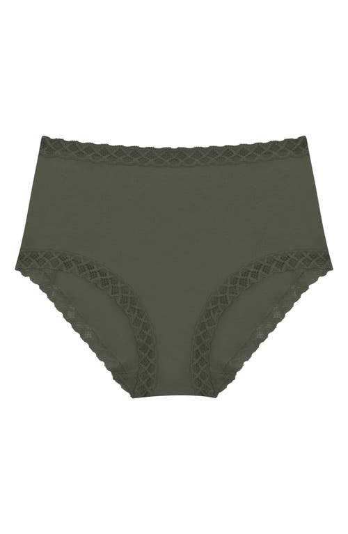 Natori Bliss Stretch Cotton Full Briefs In Green