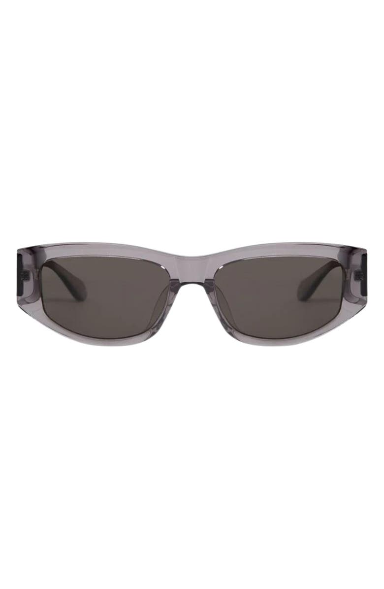 Mohala Eyewear Kalia 55mm Low Bridge Wide Width Polarized Oval Sunglasses, Main, color, Tahitian Pearl / Gray Lenses
