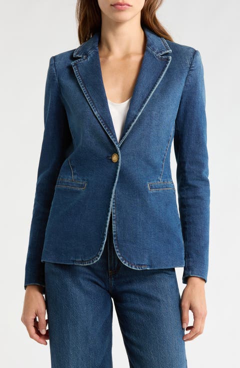 Macey Fitted Denim Blazer