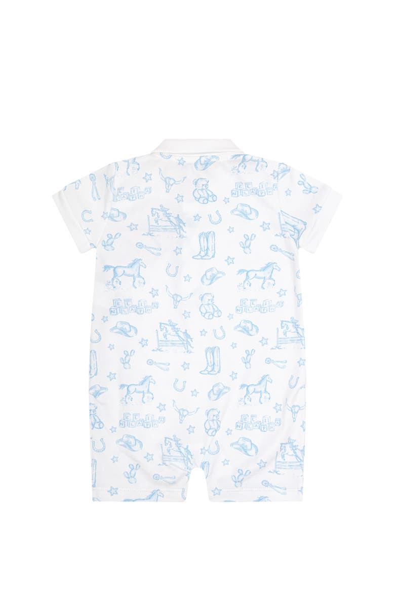 Nellapima Blue Lone Star Toile Romper - Baby, Alternate, color, Blue