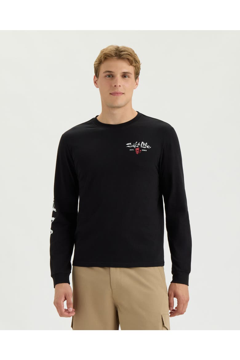 Dive and Conquer Long Sleeve Tee, Main, color, BLACK