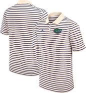 Jordan Brand Men's Jordan Brand Tan/Royal Florida Gators Primary Logo Striped Dri-FIT Polo