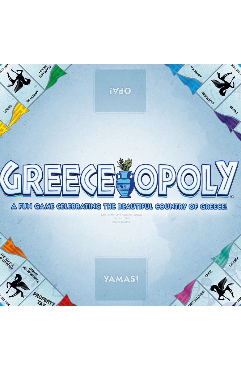 Late for the Sky Greeceopoly Monopoly Board Game, Alternate, color, Multicolored