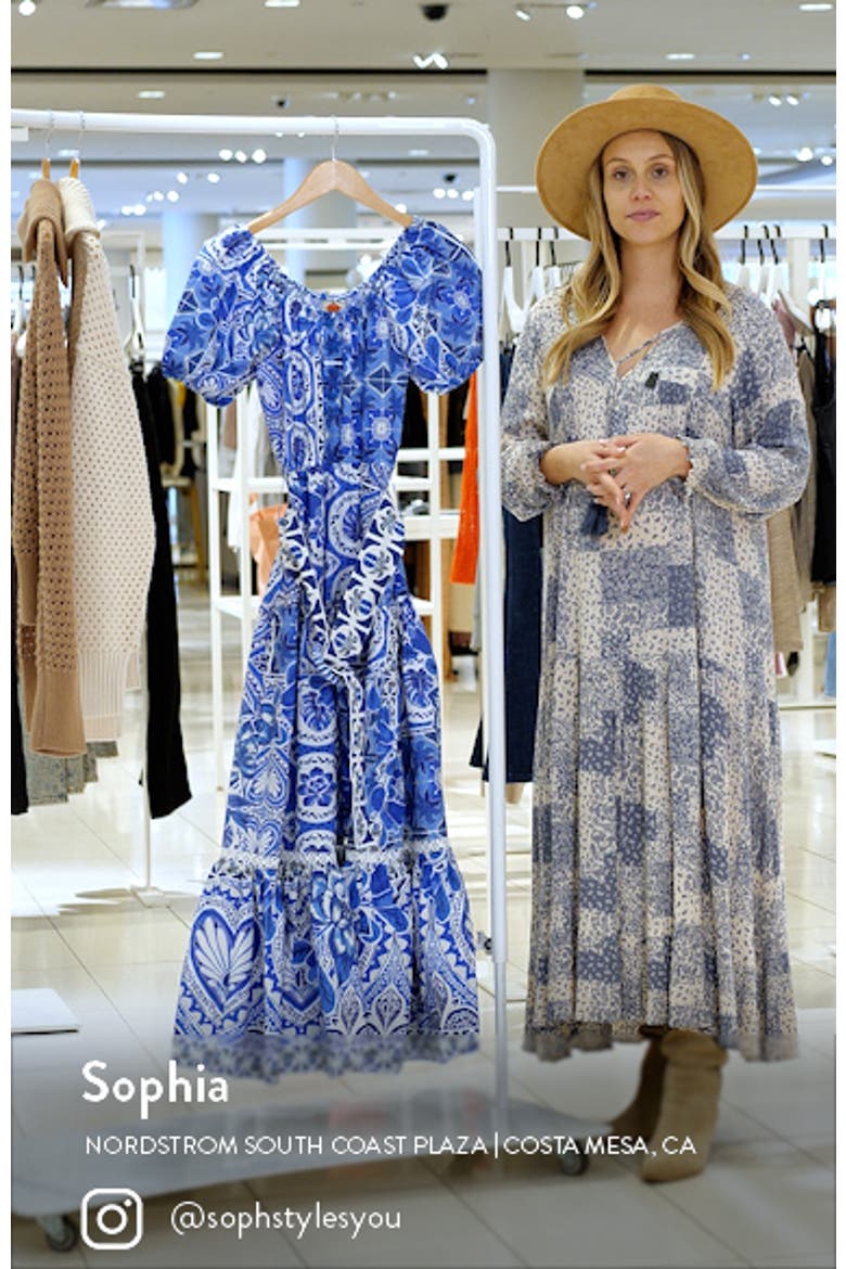 farm rio blue tile dream maxi dress FARM Rio Tile Dream Maxi Dress