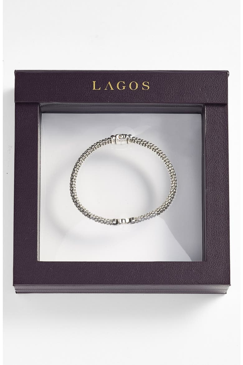 Enso Boxed Circle Station Caviar Rope Bracelet, Alternate, color, STERLING SILVER