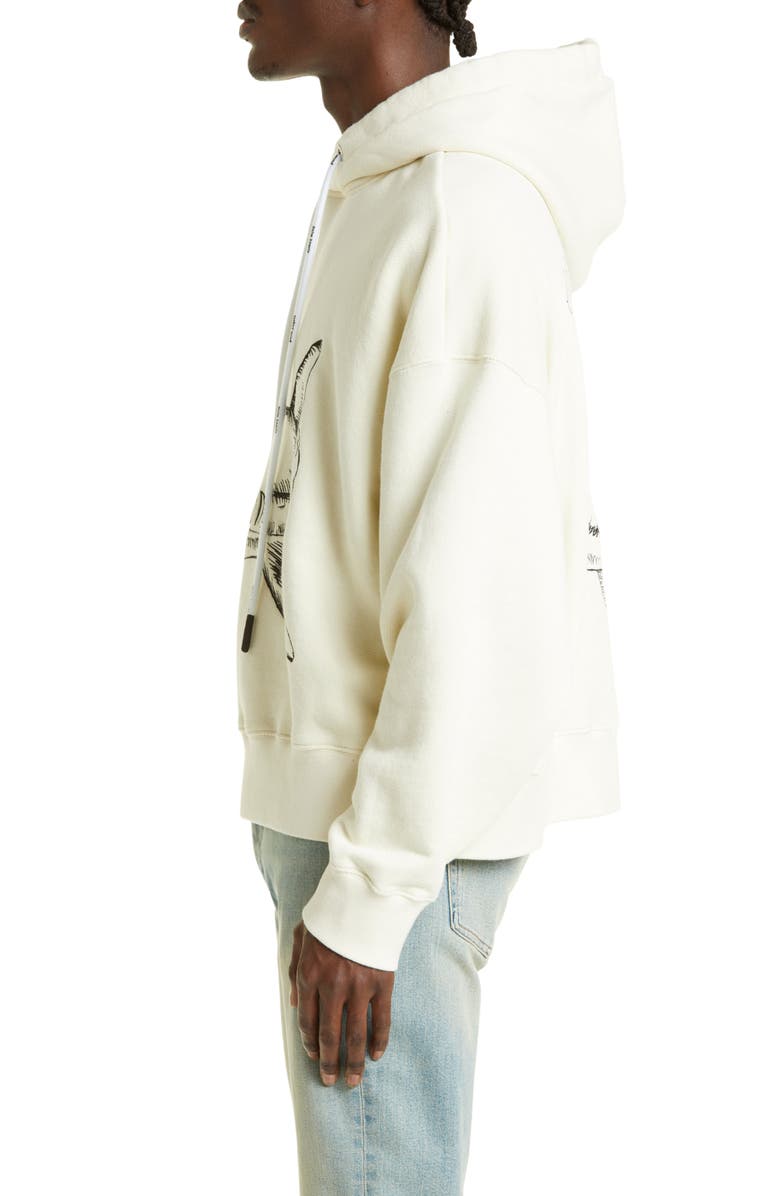 Palm Angels Split Shark Cotton Graphic Hoodie, Alternate, color, 