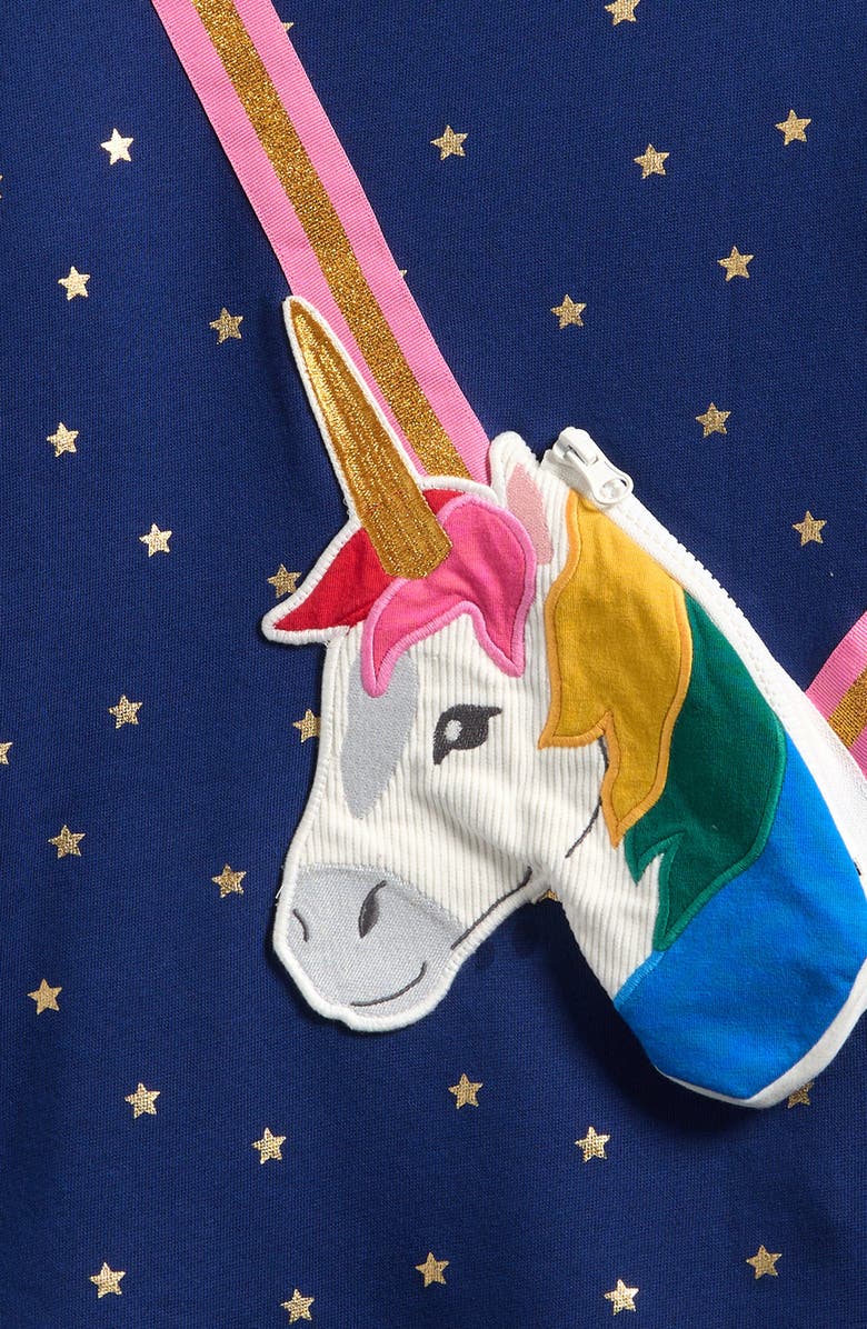 Mini Boden Kids' Unicorn Pocket Appliqué Long Sleeve T-Shirt, Alternate, color, 