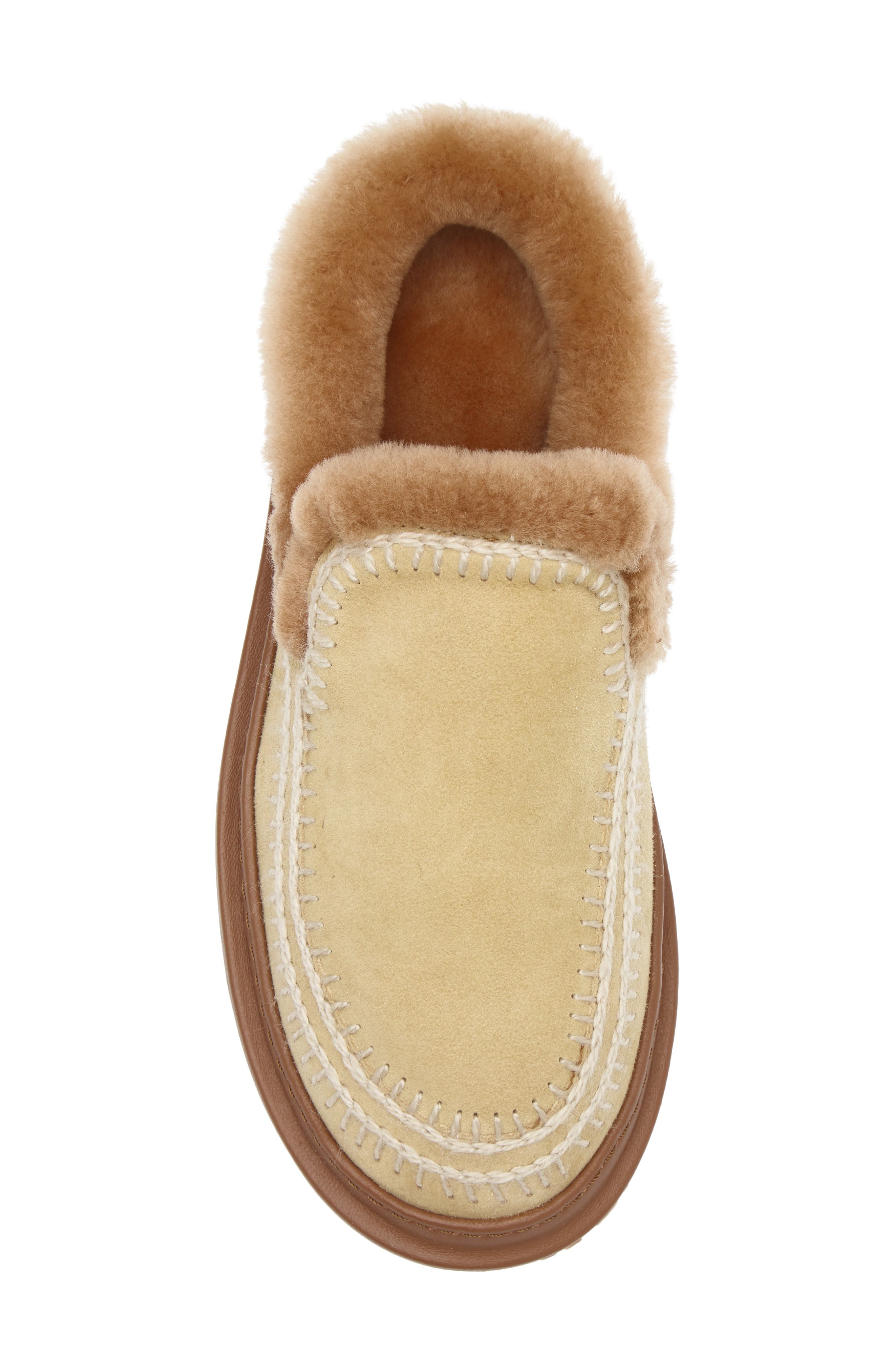 Laidback London Jun 4.1 Genuine Shearling Lined Slipper, Alternate, color, Buttermilk Suede / Natural