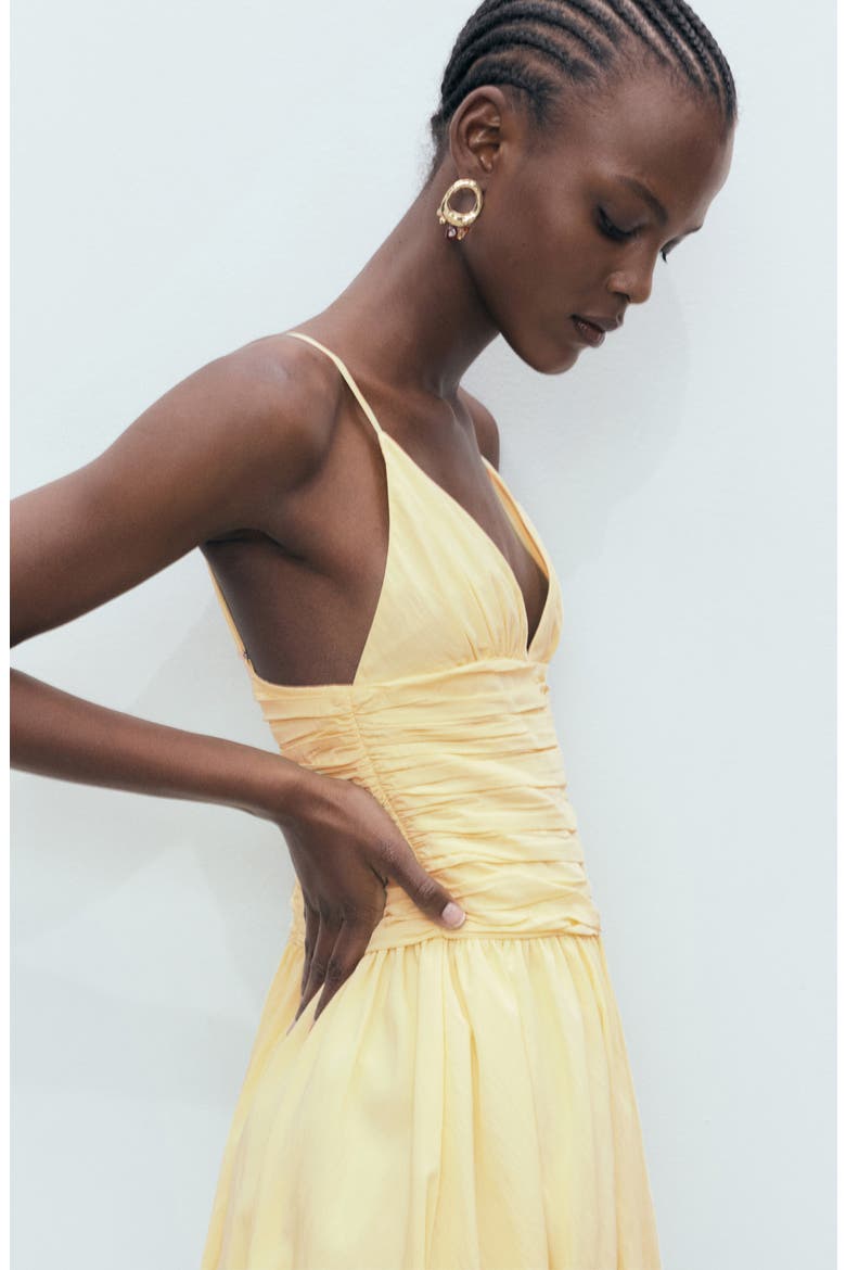 Ruched Bubble Hem Minidress, Alternate, color, PASTEL YELLOW