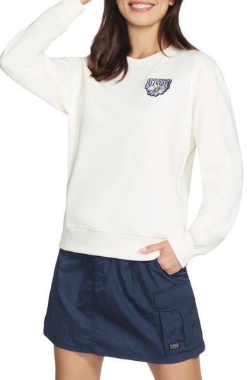Skechers Uno Daisy Pullover Sweatshirt In White