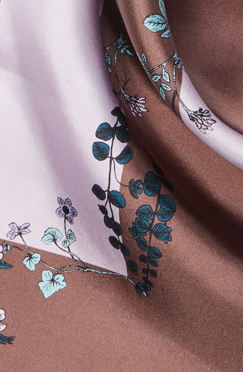 Lafayette 148 New York L Beam Floral Print Silk Square Scarf, Alternate, color,