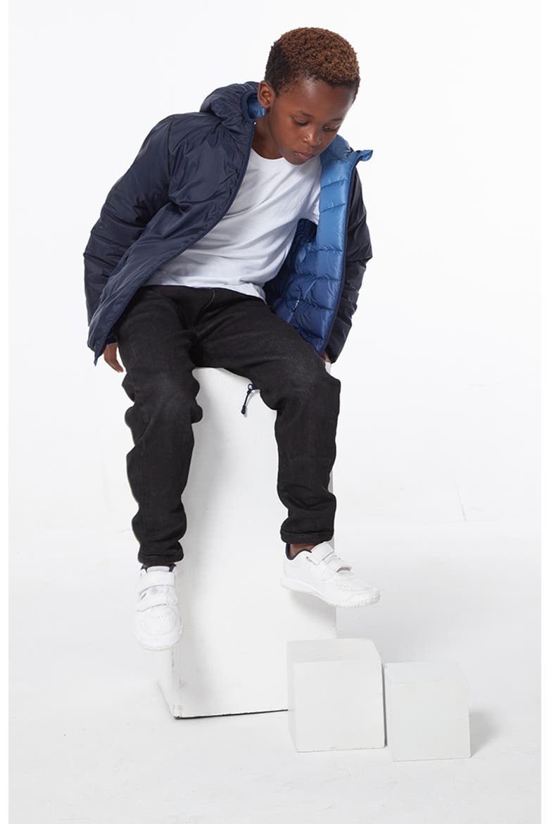 Kids' Reversible Puffer Jacket, Alternate, color, Navy peony