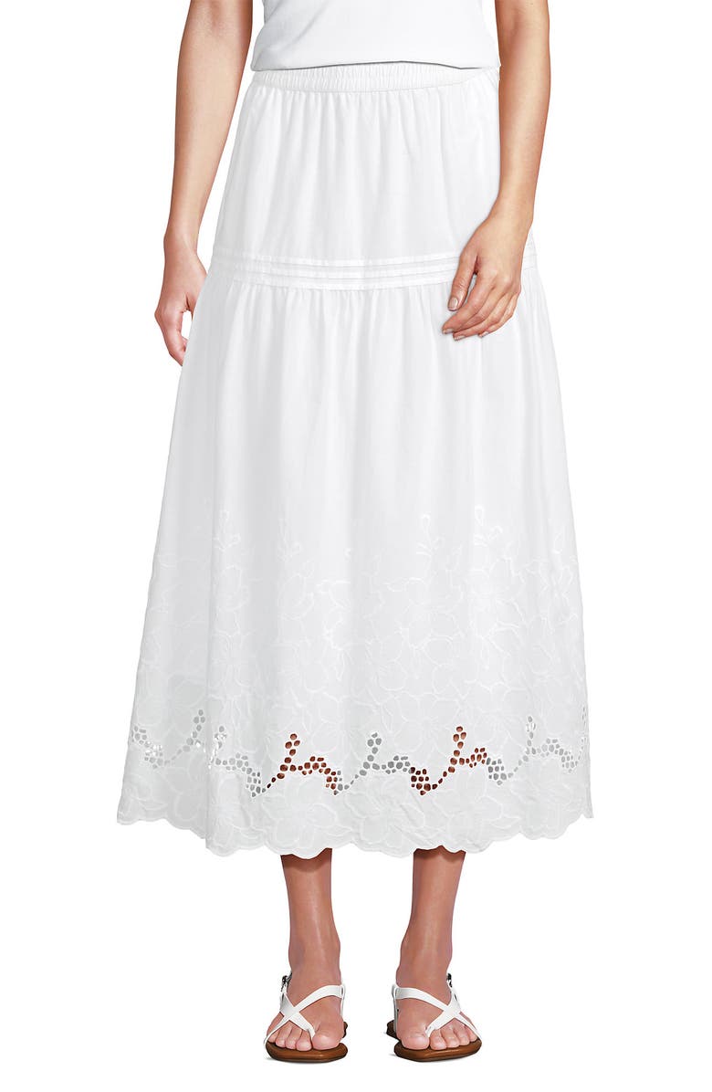 Lands' End Voile Eyelet Maxi Skirt, Alternate, color, White