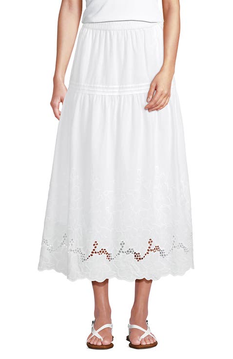 Voile Eyelet Maxi Skirt