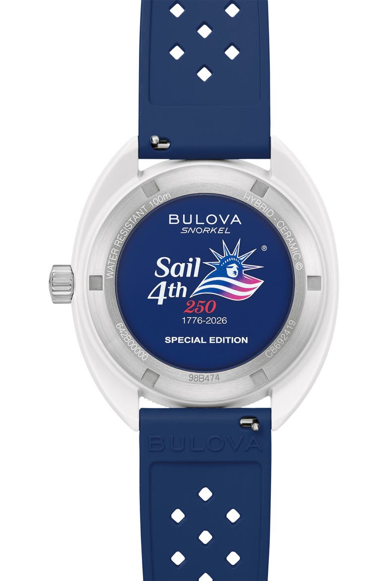 x Sail4th Snorkel Rubber Strap Watch, 41mm, Alternate, color, BLUE