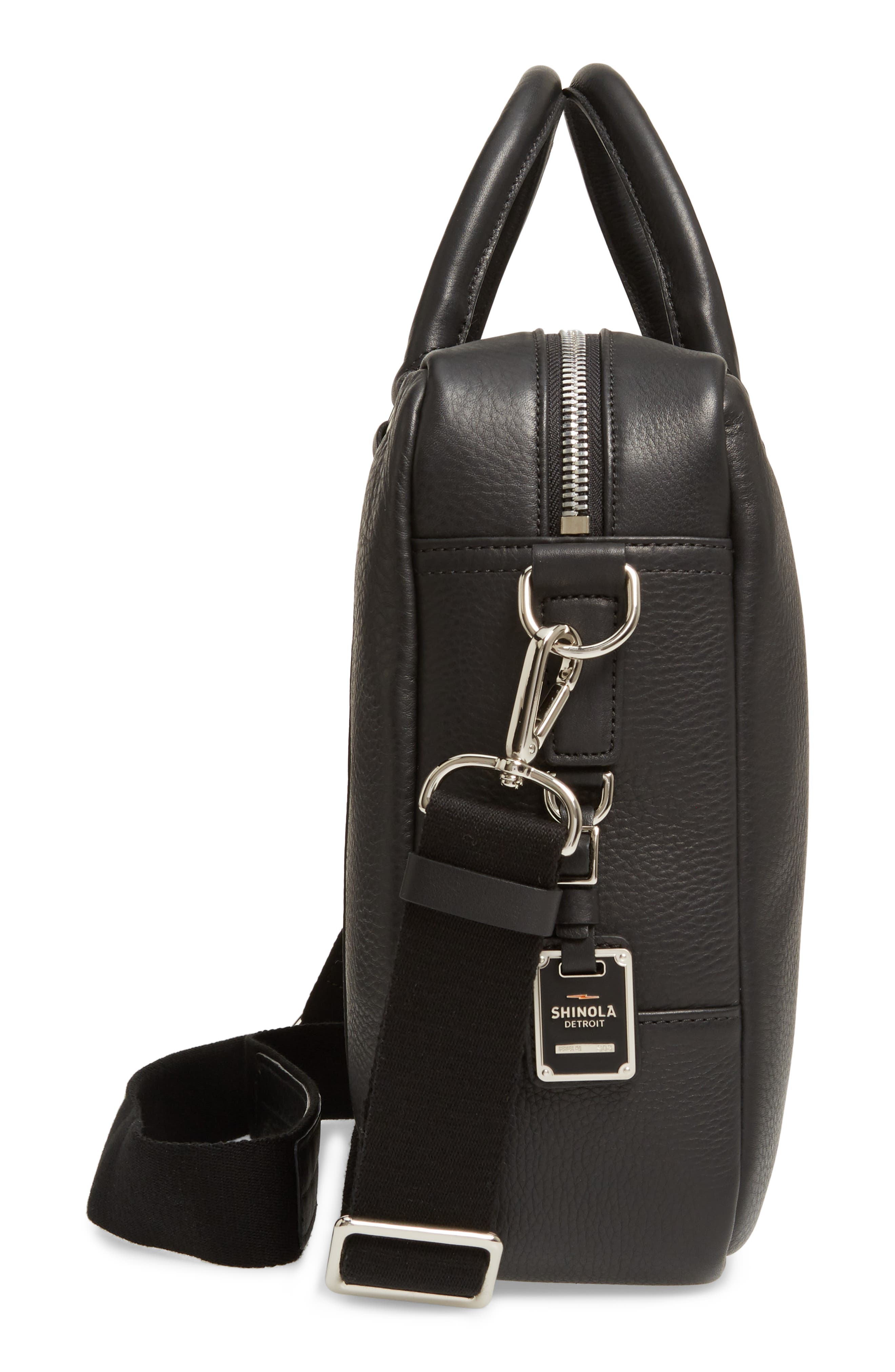 Shinola Signature Leather Slim Briefcase, Alternate, color, 