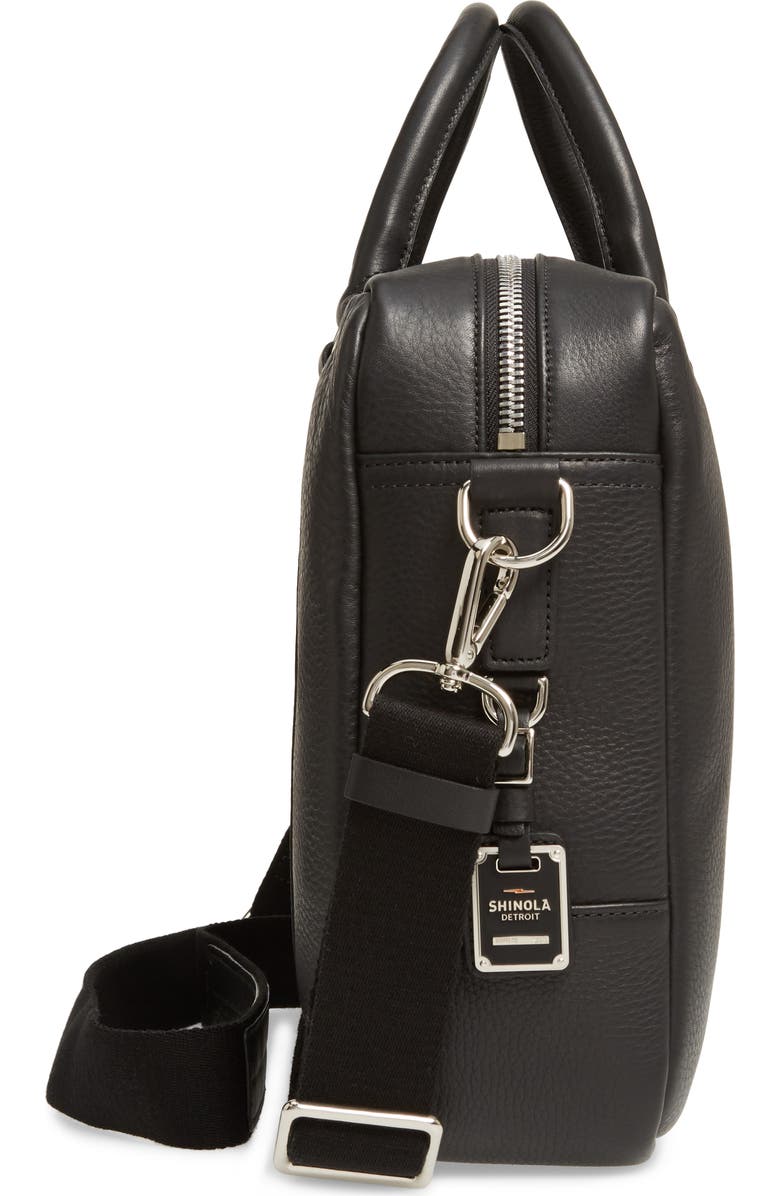 Shinola Signature Leather Slim Briefcase, Alternate, color,