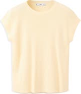 MANGO Short Sleeve Cotton Blend Sweater