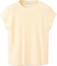 MANGO Short Sleeve Cotton Blend Sweater