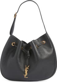 Saint Laurent Small Paris VII Flat Leather Hobo Bag