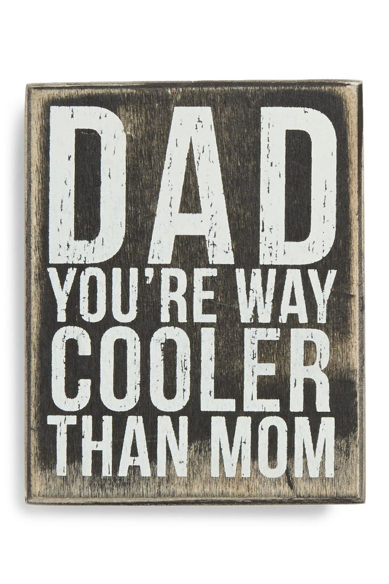 'Way Cooler Than Mom' Box Sign, Main, color, BLACK