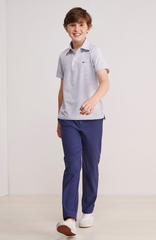 Vineyard Vines Kids' Bradley Stripe Stretch Polo In White
