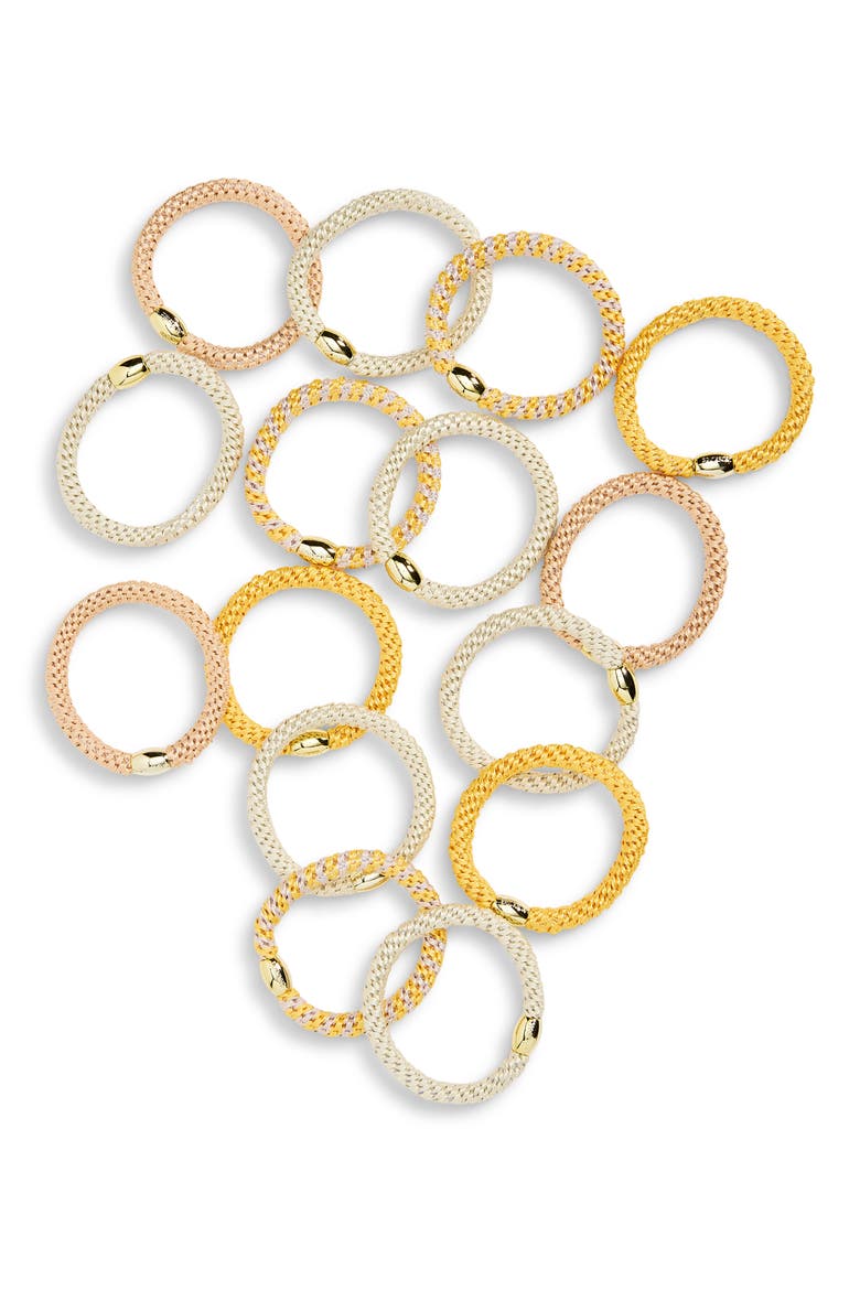 Grab & Go Set of 15 Assorted Ponytail Holders, Main, color, LEMONADE