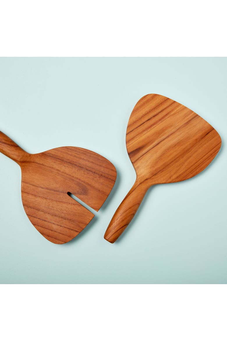 Teak Wide Serving Set, Alternate, color, Teak