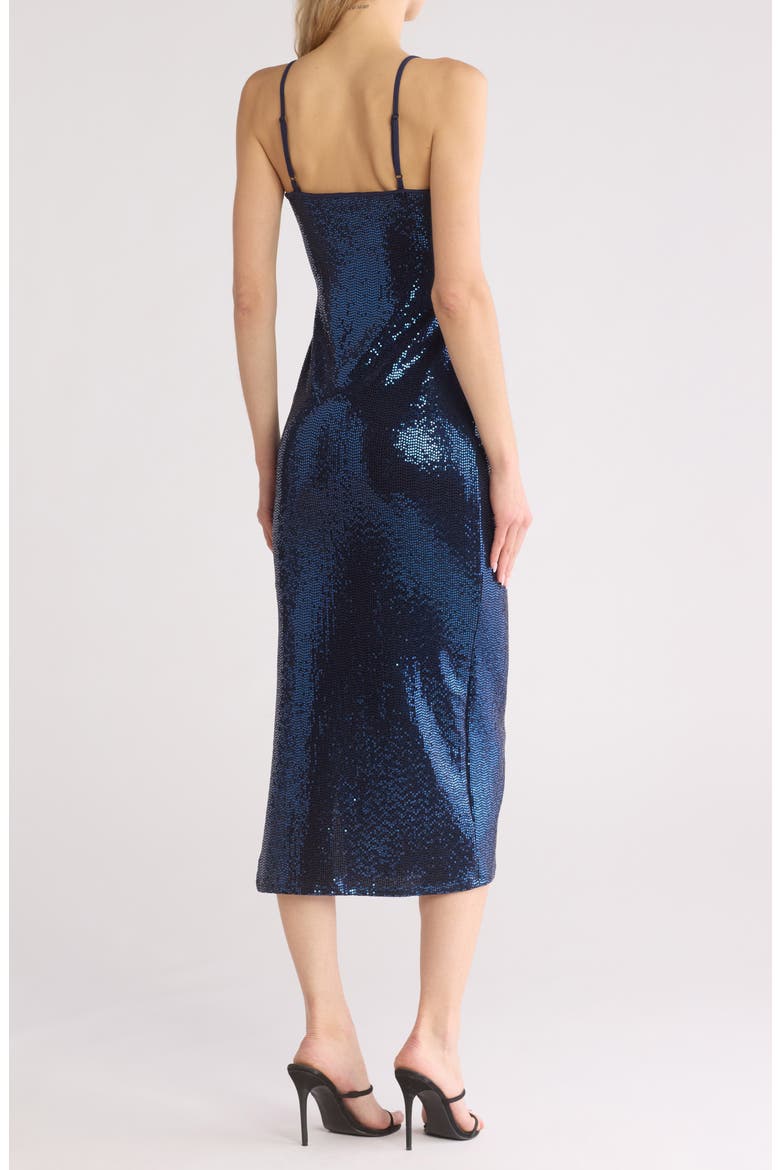 Disco Sequin Midi Dress, Alternate, color, NAVY