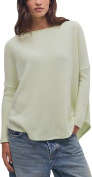 Free People Latte Blue Oversize Thermal Top