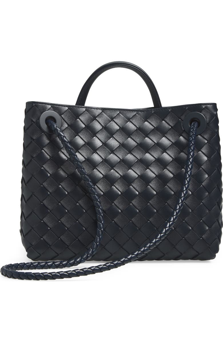 Bottega Veneta Small Andiamo Intrecciato Shoulder Bag, Alternate, color, Midnight