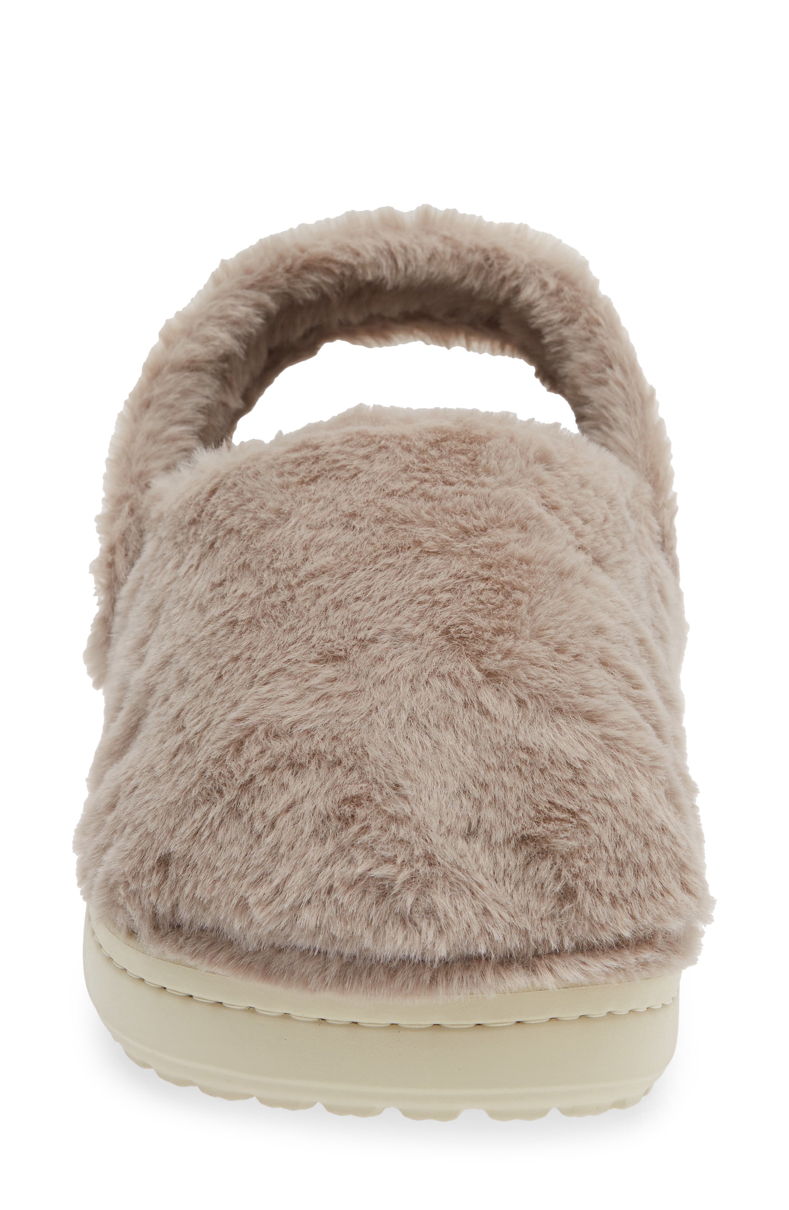 CROCS Classic Unfurgettable Faux Fur Clog, Alternate, color, Mushroom