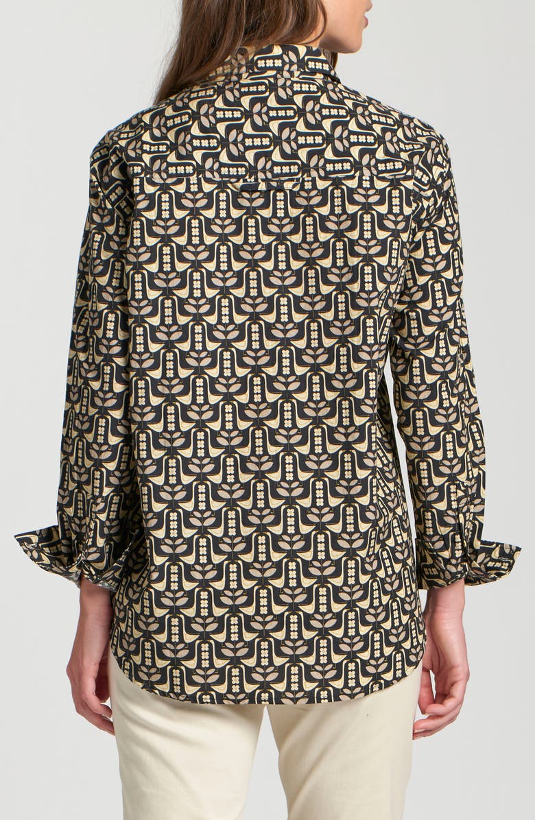 APNY Boyfriend Poplin Button-Up Shirt, Alternate, color, Black/ Ivory