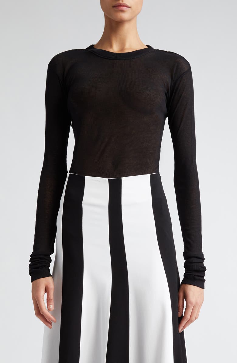 BITE Studios Semisheer Cotton Rib Jersey Top, Main, color, 