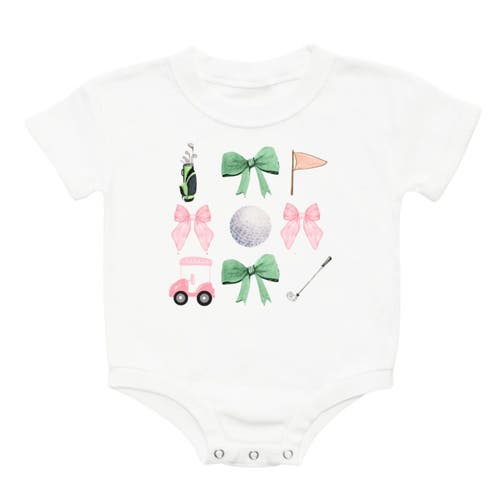 Sweet Wink Bow Golf Girl Short Sleeve Romper In White