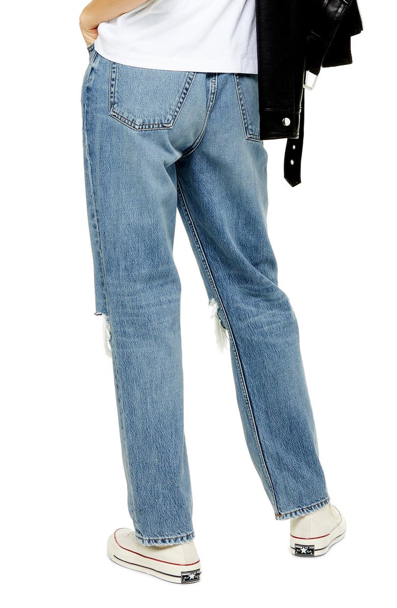 Topshop Ripped High Waist Dad Jeans, Alternate, color,