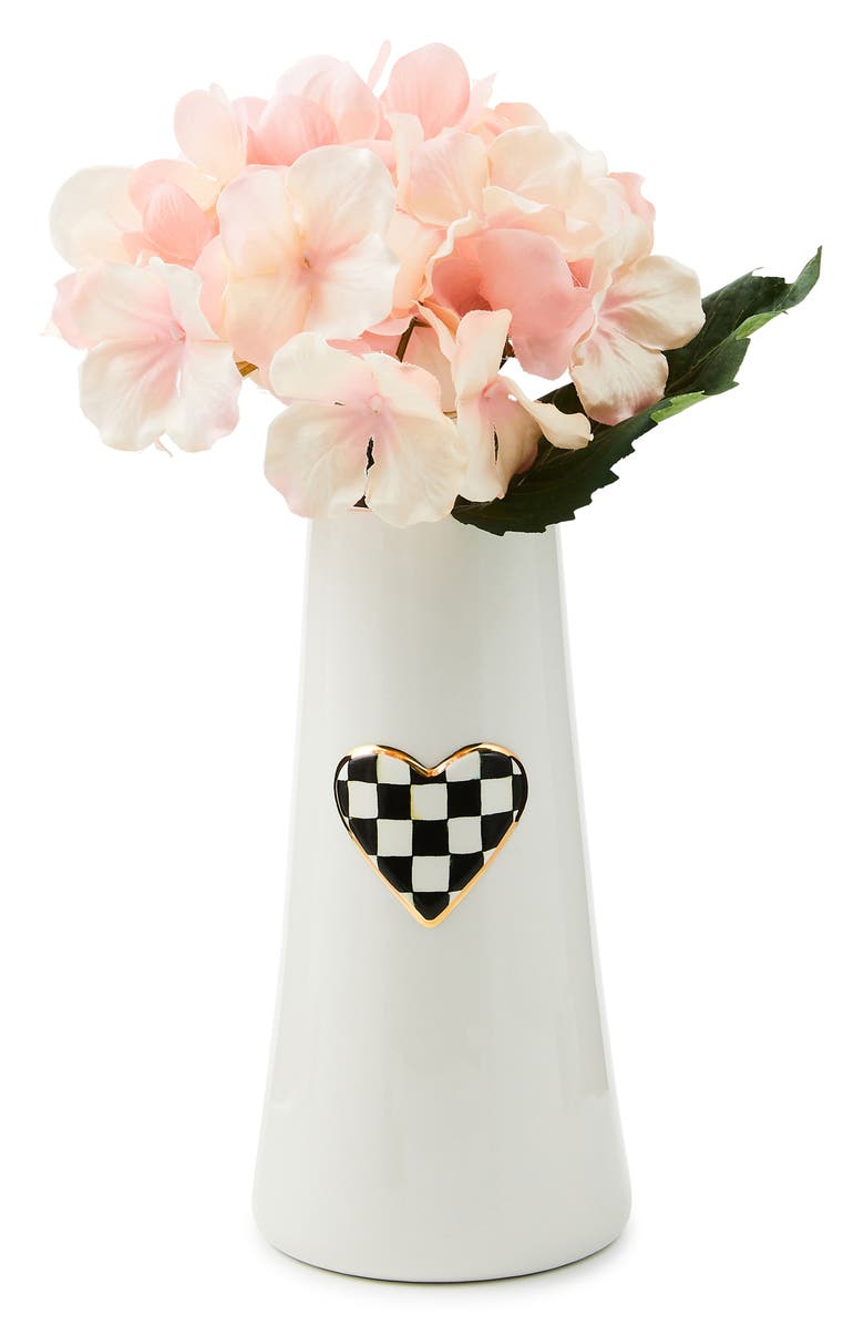 MACKENZIE CHILDS Courtly Check<sup>®</sup> Heart Vase, Alternate, color, Black/ White